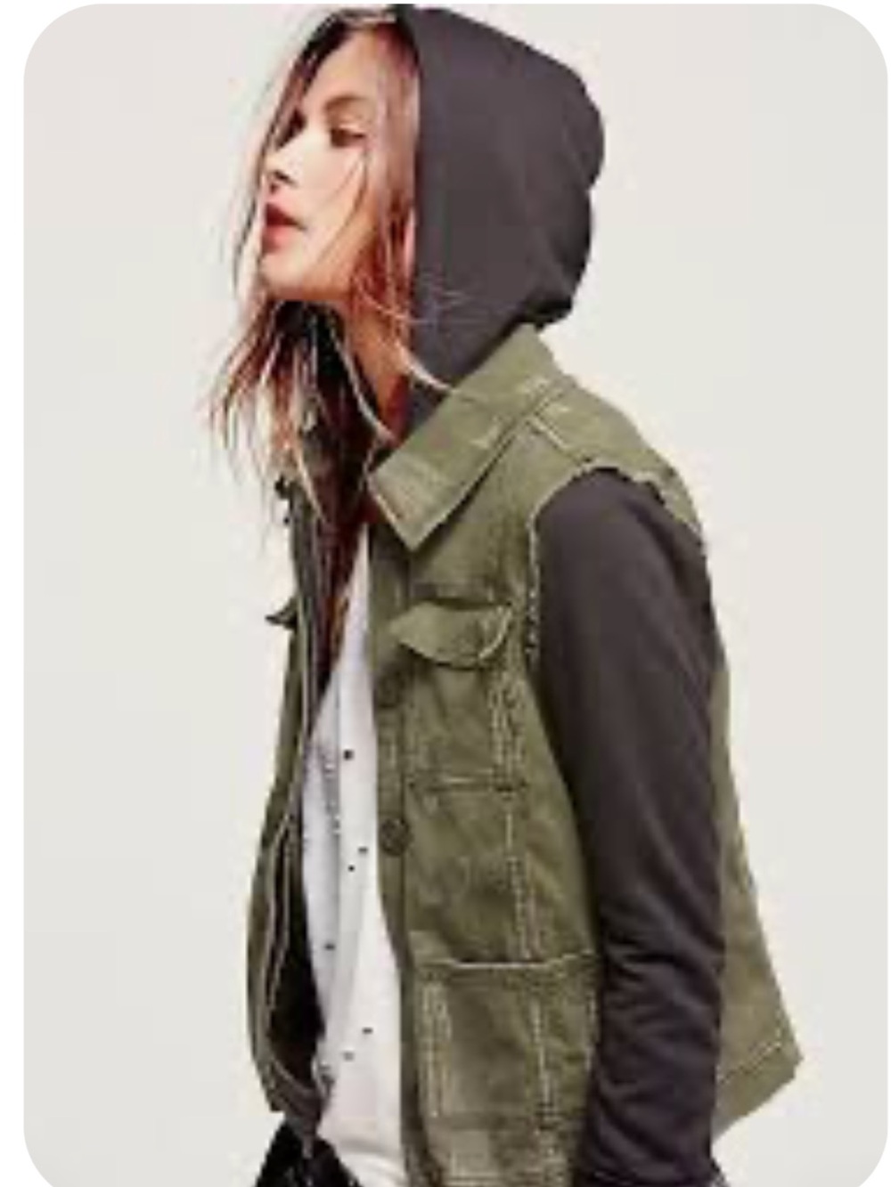 Free People  Mixed Media utility cargo Jacket